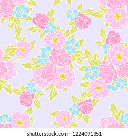 Abstract elegance seamless pattern with floral background