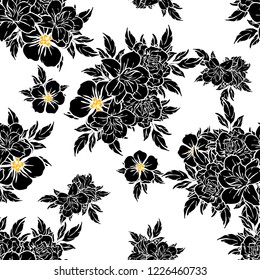 Abstract elegance seamless pattern with floral background