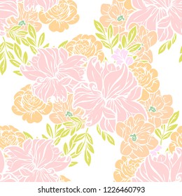 Abstract elegance seamless pattern with floral background