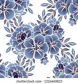 Abstract elegance seamless pattern with floral background