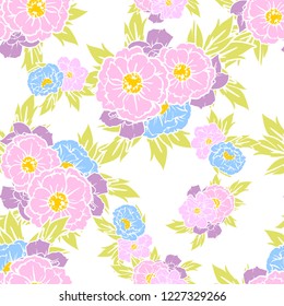 Abstract elegance seamless pattern with floral background