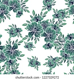 Abstract elegance seamless pattern with floral background
