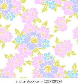 Abstract elegance seamless pattern with floral background