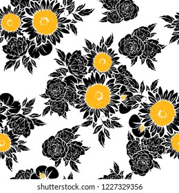 Abstract elegance seamless pattern with floral background