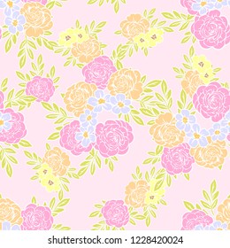 Abstract elegance seamless pattern with floral background