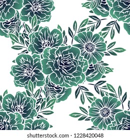 Abstract elegance seamless pattern with floral background