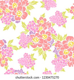 Abstract elegance seamless pattern with floral background