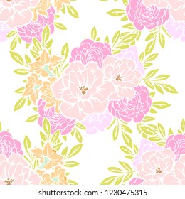 Abstract elegance seamless pattern with floral background