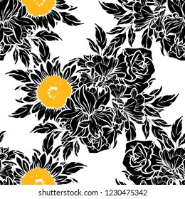 Abstract elegance seamless pattern with floral background