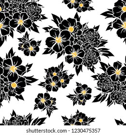 Abstract elegance seamless pattern with floral background