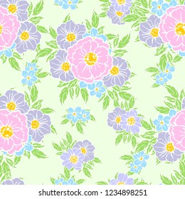 Abstract elegance seamless pattern with floral background