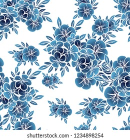 Abstract elegance seamless pattern with floral background