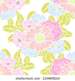Abstract elegance seamless pattern with floral background