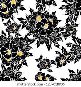 Abstract elegance seamless pattern with floral background