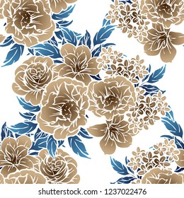 Abstract elegance seamless pattern with floral background