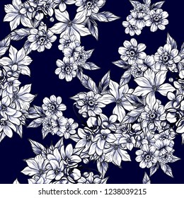 Abstract elegance seamless pattern with floral background