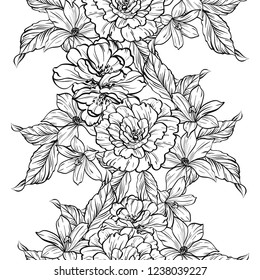 Abstract elegance seamless pattern with floral background