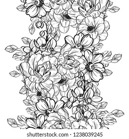 Abstract elegance seamless pattern with floral background
