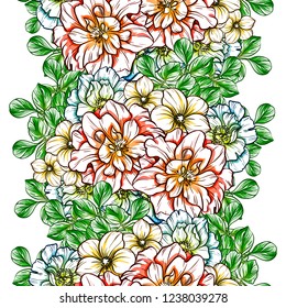 Abstract elegance seamless pattern with floral background