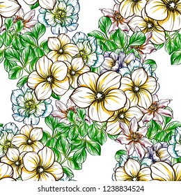Abstract elegance seamless pattern with floral background