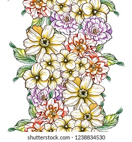 Abstract elegance seamless pattern with floral background