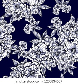 Abstract elegance seamless pattern with floral background