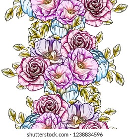 Abstract elegance seamless pattern with floral background