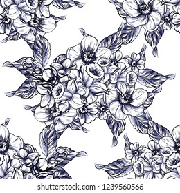Abstract elegance seamless pattern with floral background