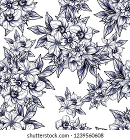 Abstract elegance seamless pattern with floral background