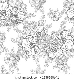 Abstract elegance seamless pattern with floral background
