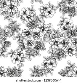 Abstract elegance seamless pattern with floral background