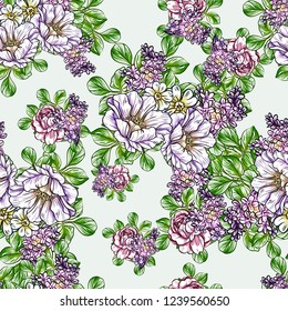 Abstract elegance seamless pattern with floral background