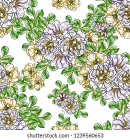 Abstract elegance seamless pattern with floral background