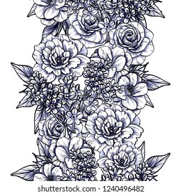 Abstract elegance seamless pattern with floral background