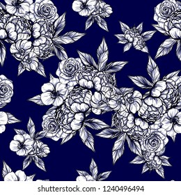 Abstract elegance seamless pattern with floral background