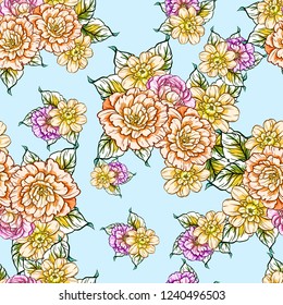 Abstract elegance seamless pattern with floral background