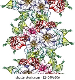 Abstract elegance seamless pattern with floral background