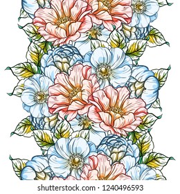 Abstract elegance seamless pattern with floral background