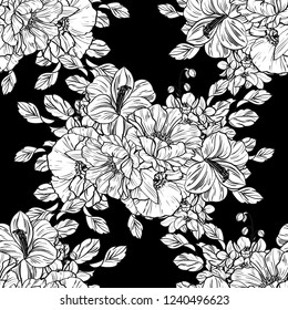 Abstract elegance seamless pattern with floral background