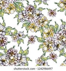 Abstract elegance seamless pattern with floral background