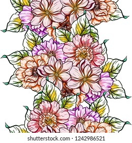 Abstract elegance seamless pattern with floral background