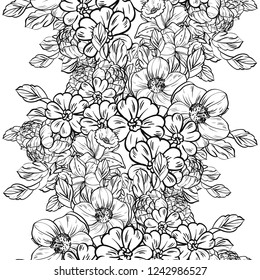 Abstract elegance seamless pattern with floral background