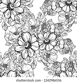 Abstract elegance seamless pattern with floral background