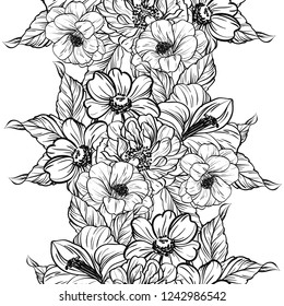 Abstract elegance seamless pattern with floral background