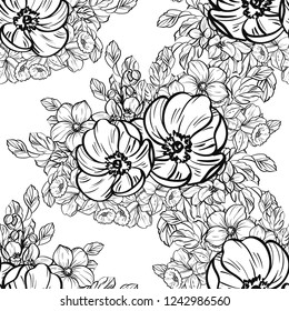 Abstract elegance seamless pattern with floral background