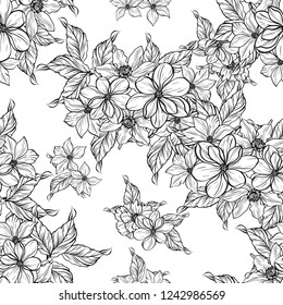 Abstract elegance seamless pattern with floral background