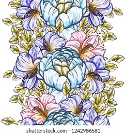 Abstract elegance seamless pattern with floral background