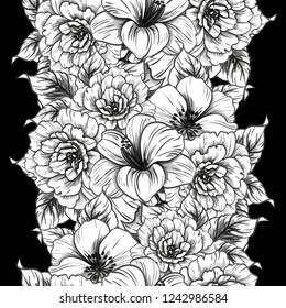 Abstract elegance seamless pattern with floral background