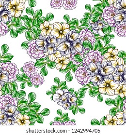 Abstract elegance seamless pattern with floral background