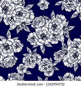 Abstract elegance seamless pattern with floral background